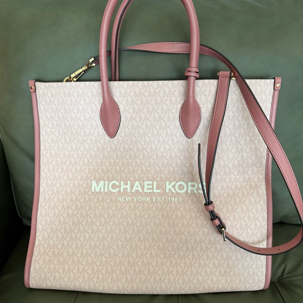 Michael Kors Mirella Large Ladies Tote Bag Handbag Purse Shoulder Powder Blush